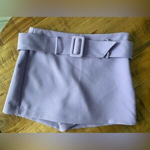 Zara Women's Lavender Belted Mini Skirt
